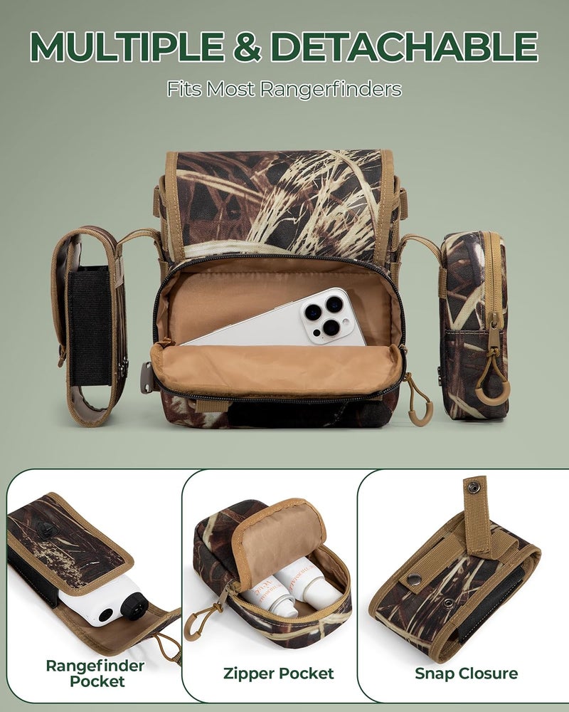 Smasrob Binocular Harness Chest Pack with Rangefinder Pouch, Magnetic Closure and Rain Cover, Bino Harness for Hunting, Hiking and Birdwatching, Camouflage - Image 3